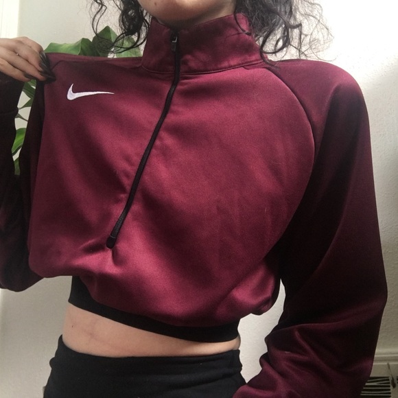 Nike Tops - Nike Half Zip Cropped Drawstring Sweater